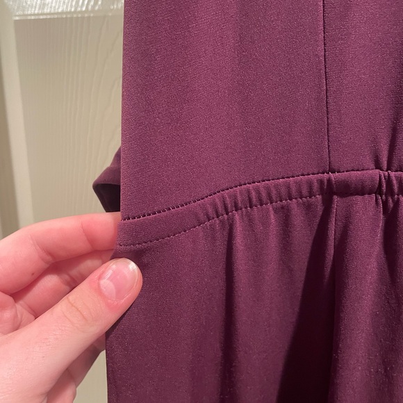 LANE BRYANT Stretchy, Wide Leg, Flutter Sleeve, Faux Wrap Jumpsuit - Picture 10 of 13